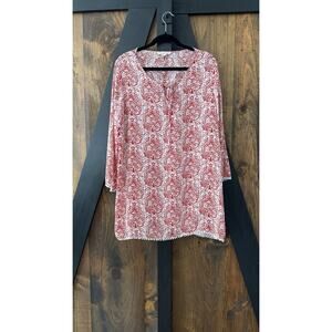 Crescent Stitch Fix Red & White Tunic Size 2X